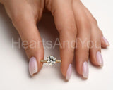 2.2ct Round Cut Moissanite Hidden Halo Engagement Ring 14k Yellow Gold Plated