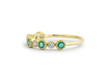 1ct Round Alternate Green Emerald Diamond Half Eternity Band 14k YellowGold Over