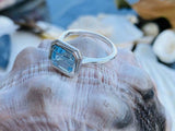 2ct Emerald Cut Blue Aquamarine Milgrain Halo Solitaire Ring 14k White Gold Over