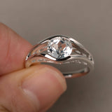 Split Shank Promise Engagement Ring 1ct Round Cut Diamond 14k White Gold Finish