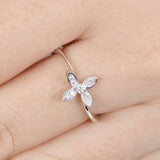 1.2ct Round Cut Diamond Engagement Ring Floral Solitaire 14k White Gold Finish