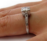 1.6Ct Round Cut Diamond Vintage Antique Engagement Ring 14K White Gold Finish