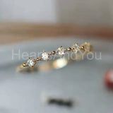 0.5ct Round Cut Moissanite Minimalist Women Wedding Band 14k Yellow Gold Plated