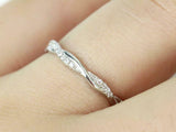 0.7ct Round Cut Diamond Engagement Ring Twisted Infinity 14k White Gold Finish