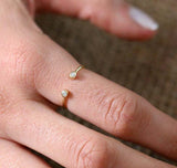 0.3ct Round Cut Diamond Open Cuff Stackable Engagement Ring 14k Yellow Gold Over