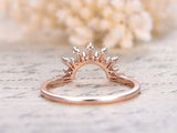 0.5ct Baguette Cut Diamond Royal Princess Crown Wedding Band 14k RoseGold Finish