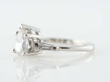 1.3ct Pear Diamond Engagement Ring Baguette Accents Trilogy 14k White Gold Over
