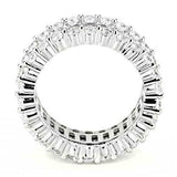 5.5ct Baguette Cut Diamond Round Halo Eternity Wedding Band 14K White Gold Over