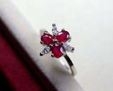 2.3ct Engagement Ring Oval Cut Pink Ruby Stylish Partywear 14k White Gold Finish