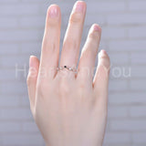 0.2ct Round Simulated Black Diamond Curved Wedding Band 14k Rose Gold Plated
