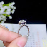 Baguette Halo Solitaire Engagement Ring 2ct Round Cut Diamond 14k WhiteGold Over