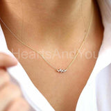 1ct Round Cut Moissanite Cluster Pendant with Chain 14k Yellow Gold Plated