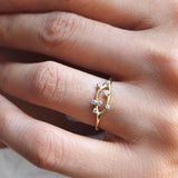 0.4ct Round Cut Moissanite Constellation Engagement Ring 14k Yellow Gold Plated