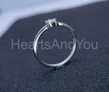 0.2ct Round Cut Moissanite Solitaire Women Engagement Ring 14k White Gold Plated
