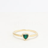 0.2ct Trillion Cut Simulated Green Emerald Solitaire Ring 14k Yellow Gold Plated