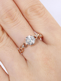 0.7ct Round Cut Diamond Engagement Ring Antique Vintage 14k Rose Gold Finish