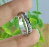 2ct Round Black Diamond Wedding Band Stackable Half Eternity 14k White Gold Over