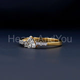 0.5ct Trillion Simulated Diamond Solitaire Accents Ring 14k Yellow Gold Plated