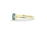 0.4ct Engagement Ring Baguette Cut Aquamarine Minimalist 14k Yellow Gold Finish