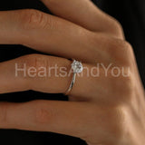 0.5ct Round Cut Moissanite Solitaire Women Engagement Ring 14k White Gold Plated