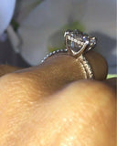 1.7ct Round Cut Diamond Crown Solitaire Engagement Ring 14k White Gold Finish