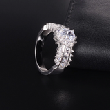 3ct Oval Cut VVS1 Diamond Engagement Ring 14k White Gold Finish Cocktail Wedding