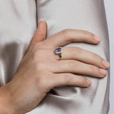1.3ct Emerald Cut Blue Sapphire Solitaire Engagement Ring 14k White Gold Finish