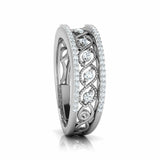 2.5Ct Round Cut Diamond Milgrain Vintage Wedding Ring Band 14K White Gold Finish