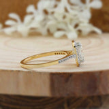 1.6ct Emerald Diamond Engagement Ring Halo 14k YellowGold Over with Round Accent