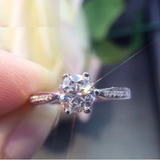 1.1ct Round Cut Diamond Solitaire Engagement Ring Accents 14k White Gold Finish