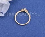0.2ct Round Cut Moissanite Curved Stackable Wedding Band 14k Yellow Gold Plated