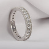 2.1ct Round Cut Moissanite Anniversary Women Wedding Band 14k White Gold Plated
