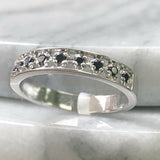 2ct Round Cut Black Diamond Vintage Inspired Stackable Band 14k WhiteGold Finish