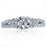 1.6ct Round Cut Diamond Engagement Ring Split Shank Petite 14k White Gold Finish