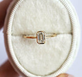 1ct Emerald Cut Diamond Engagement Ring Bezel Set Solitaire 14k Yellow Gold Over