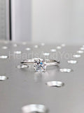 0.5ct Round Cut Moissanite Solitaire Women Engagement Ring 14k White Gold Plated