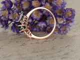 1.2ct Oval Cut Green Emerald Engagement Ring Diamond Accents 14k RoseGold Finish