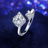 1.5Ct Princess Cut Diamond Two Stone Open Engagement Ring 14K White Gold Finish