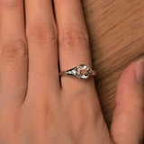 1ct Engagement Ring Round Cut Morganite Stylish Channel Set 14k White Gold Over