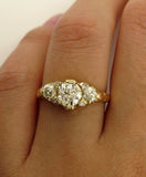 3Ct Round Cut Diamond Edwardian Vintage Engagement Ring 14K Yellow Gold Finish