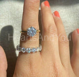 1.6ct Round Cut Moissanite Full Eternity Women Wedding Band 14k WhiteGold Plated