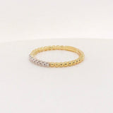 0.2ct Round Cut Moissanite Bead Style Women Wedding Band 14k Yellow Gold Plated