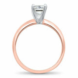 1.6ct Emerald Cut Diamond Solitaire Wedding Engagement Ring 14k Rose Gold Finish