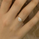 1ct Engagement Ring Oval Cut Diamond Petite Round Accents 14k Yellow Gold Finish