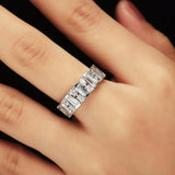 4ct Pear & Baguette Cut Diamond Wedding Ring Band 14k White Gold Finish Eternity