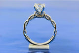 1.5ct Round Diamond Engagement Ring Solitaire Stylish Shank 14k White Gold Over