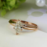 1ct Marquise Cut DVVS1 Diamond Solitaire Engagement Ring 14K Rose Gold Finish