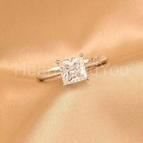 0.4ct Princess Simulated Diamond Solitaire Engagement Ring 14k White Gold Plated