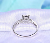 2ct Round Cut Diamond 4 Prong Solitaire with Accents Ring 18k White Gold Finish