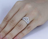 2.5ct Round Cut Diamond Princess Crown Engagement Ring Band 14k WhiteGold Finish